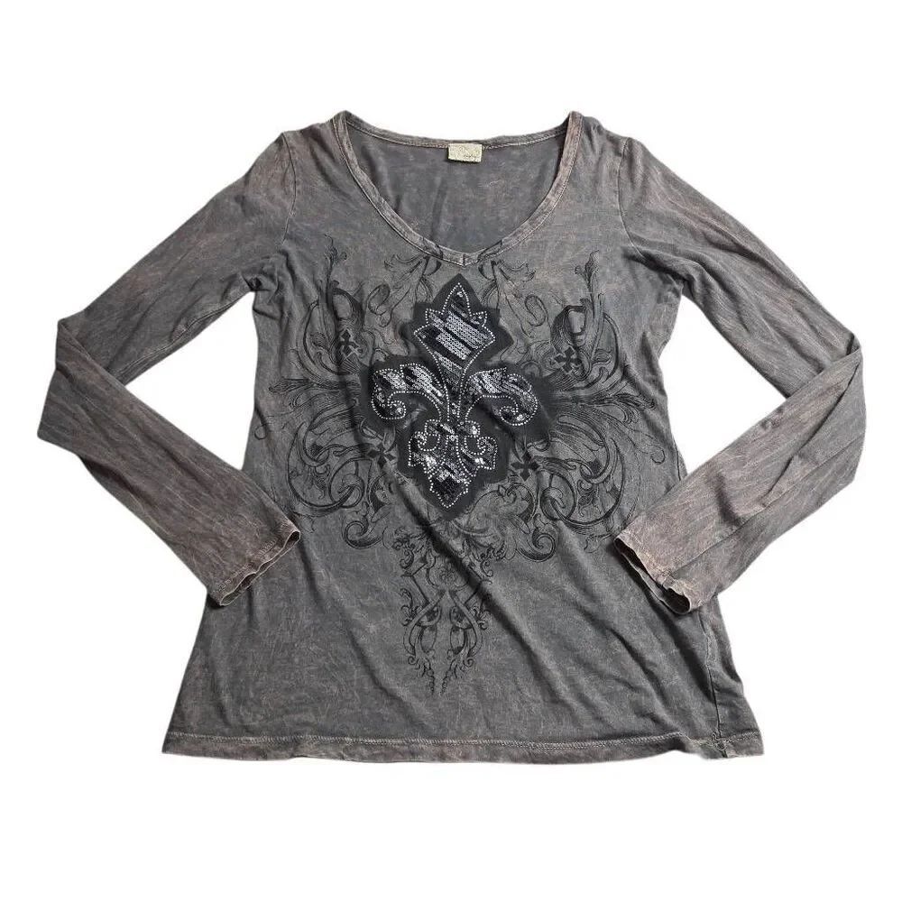 Daytrip Sequin Cross shirt longsleeve L